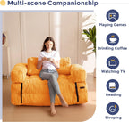 MAXYOYO L Shaped Folding Sofa Bed Convertible Sleeper with Pillow Armrest