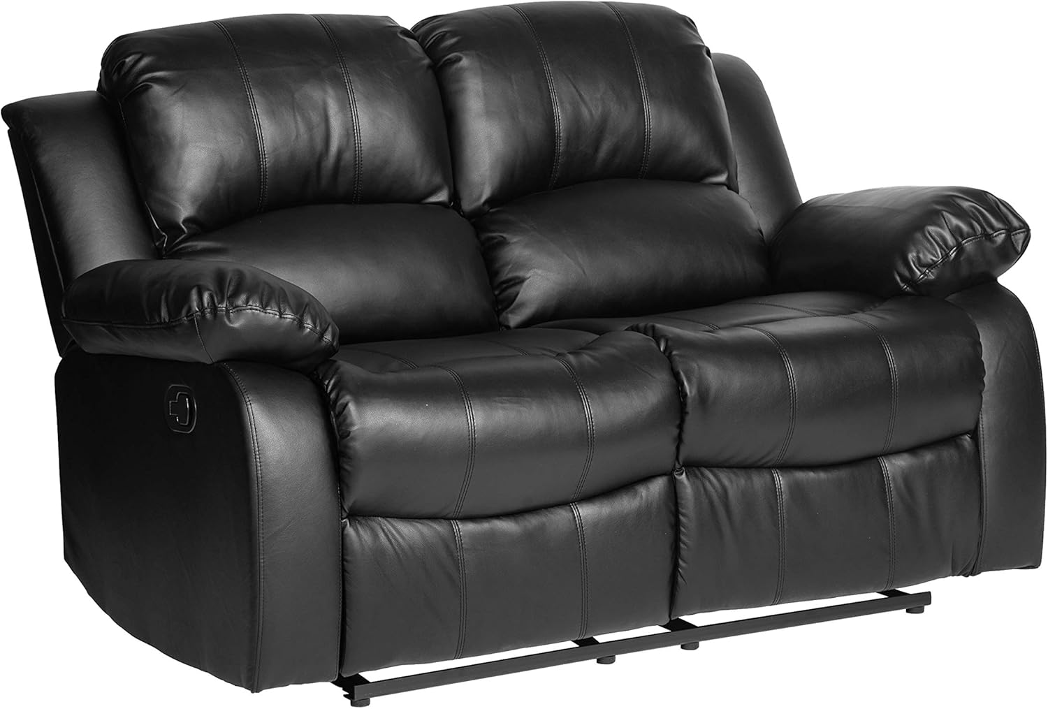 Lexicon Loveseat Recliner Double Sofa Manual Pull Tab Faux Leather Living Room