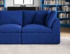 ohllob 110" Cloud Sectional Sofa L Shape Modular Couch with Ottoman 3 Seater