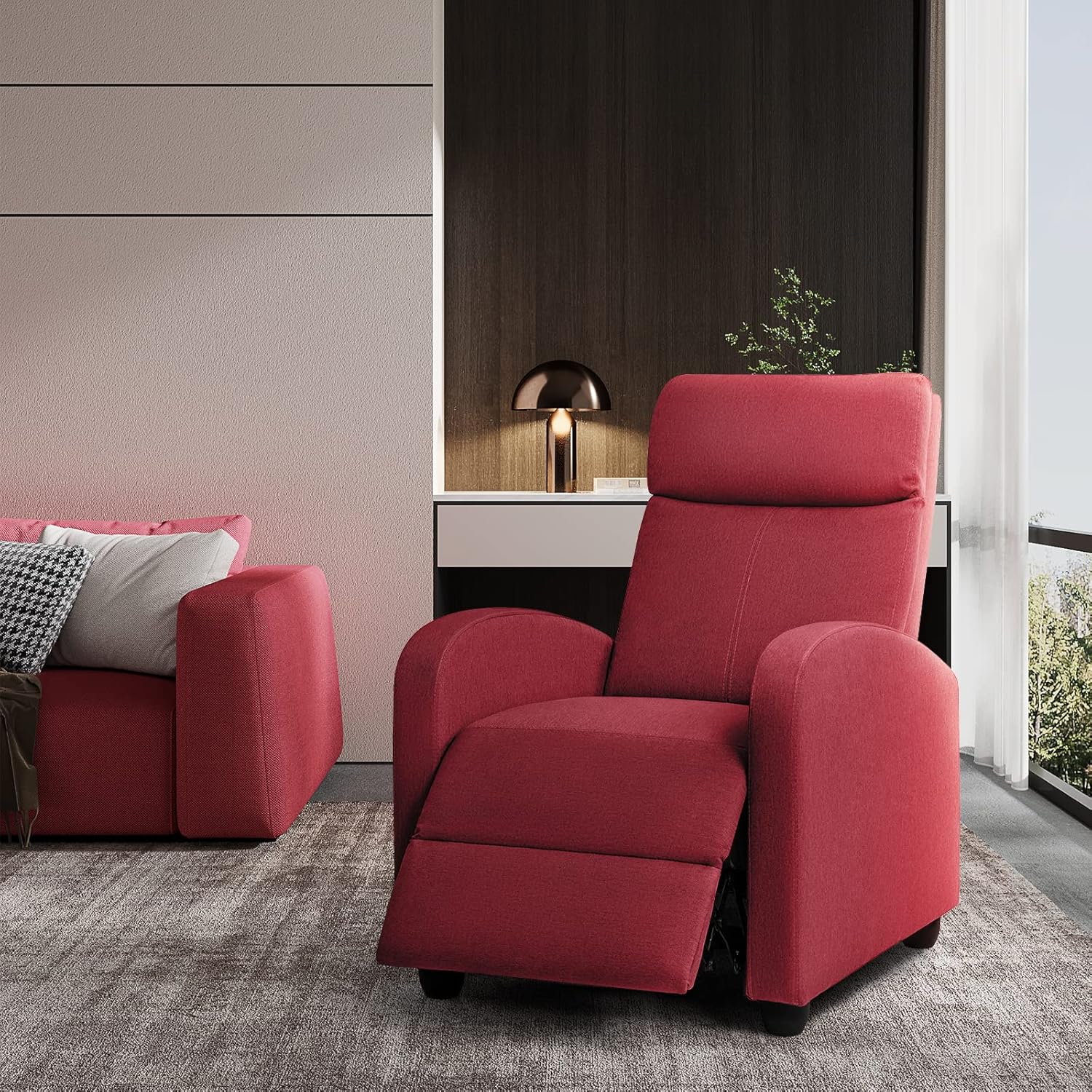 JUMMICO Adjustable Recliner Chair Home Theater Sofa with Thick Cushion