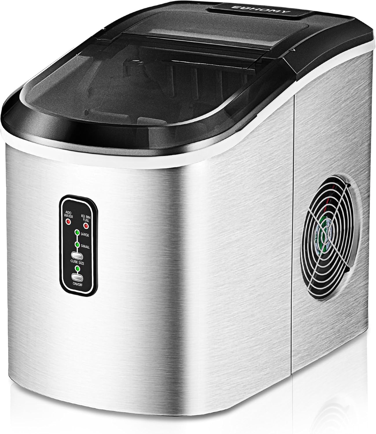 EUHOMY Nugget Ice Maker Countertop Portable 34lbs Daily with Handle