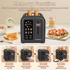SEEDEEM 4 Slice Touch Screen Toaster LCD Display 7 Shade Settings Wide Slots 1800W