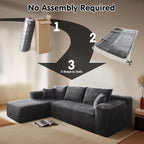 ovios Cloud Sectional Couch with L Shape Chaise Modern Modular Sofa