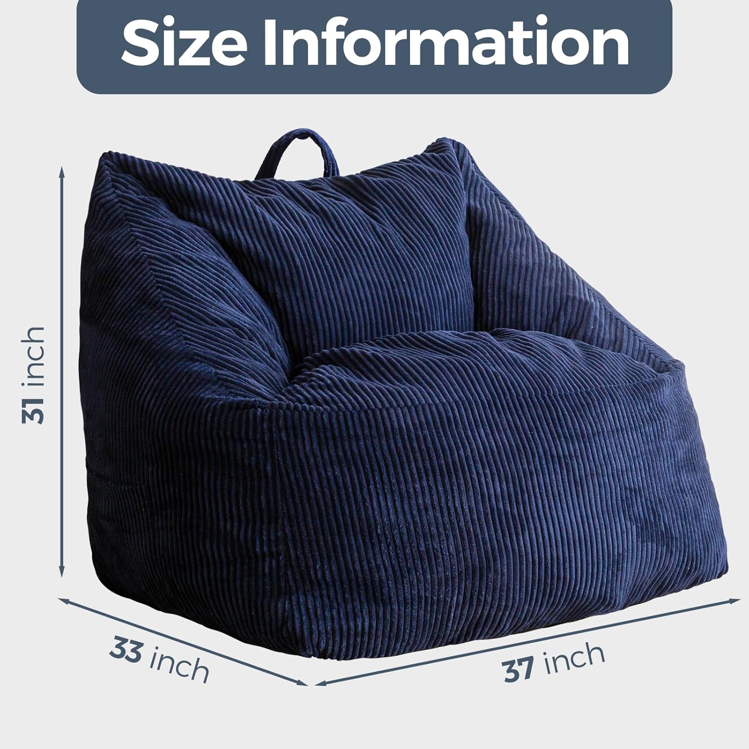 MAXYOYO Bean Bag Chair Floor Sofa with Handle and Pocket for Adults and Kids