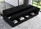 Belffin Velvet Modular Sectional Sofa with Ottoman Sleeper Bed Storage