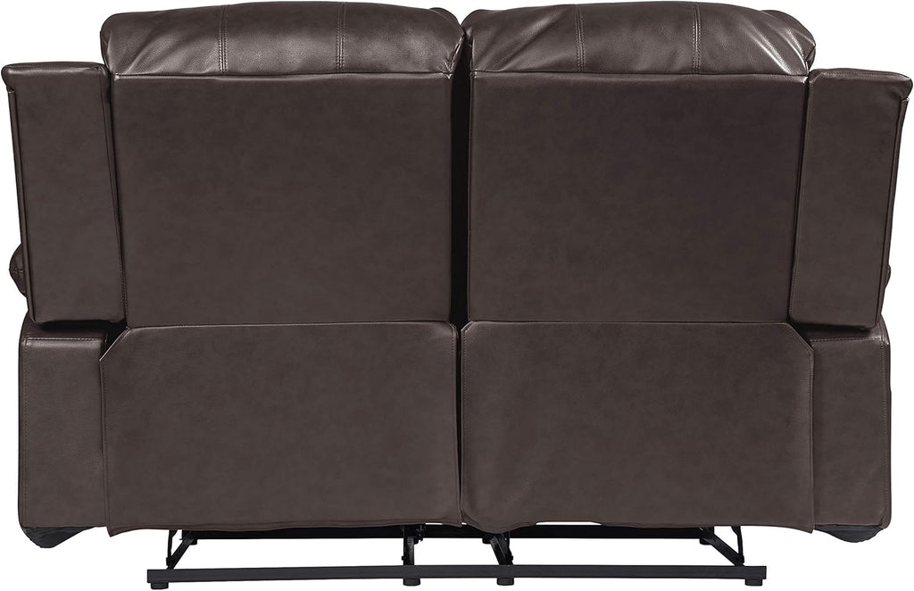 Lexicon Loveseat Recliner Double Sofa Manual Pull Tab Faux Leather Living Room