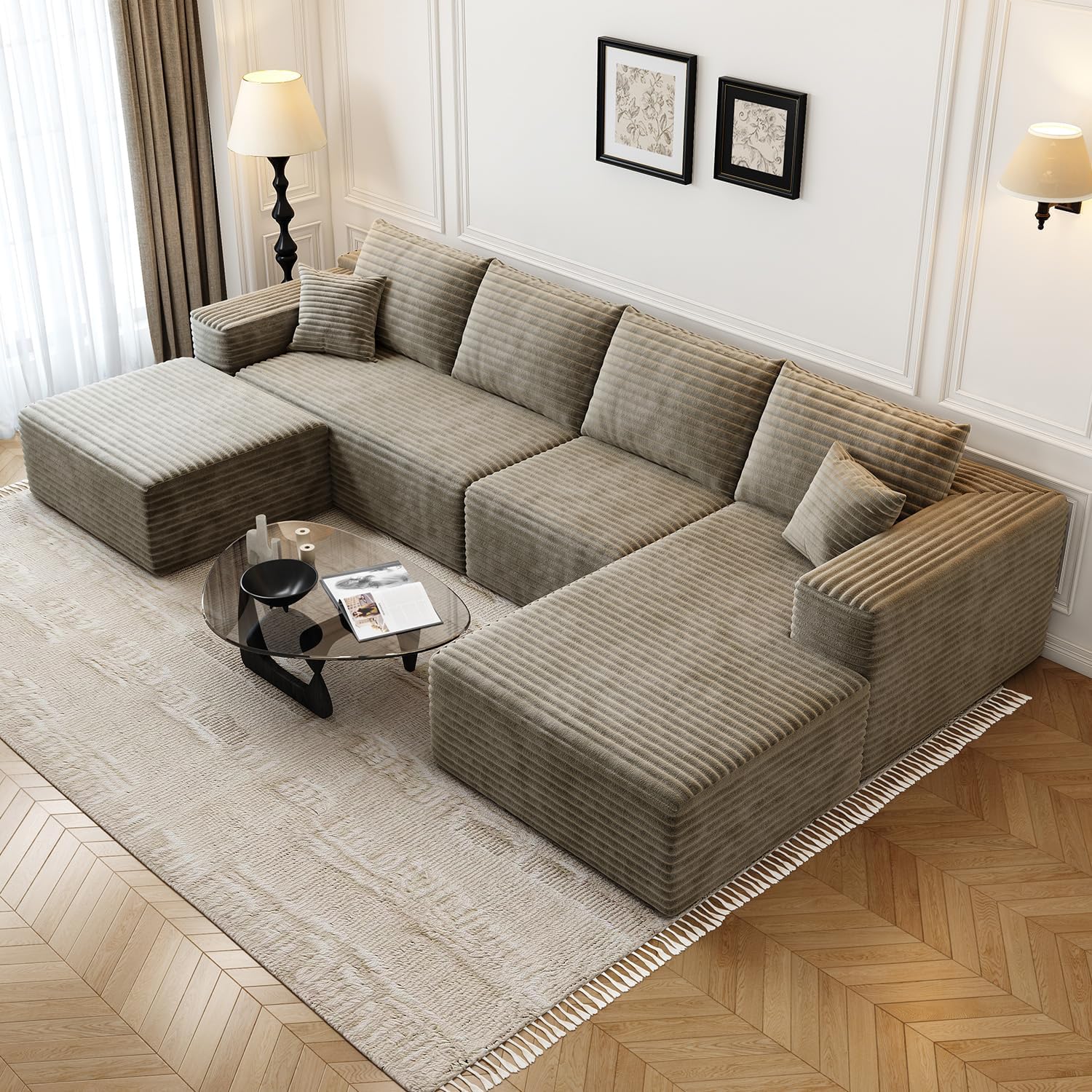 Settab Cloud Modular Sectional Sofa U Shaped Deep Seat Living Room Couch
