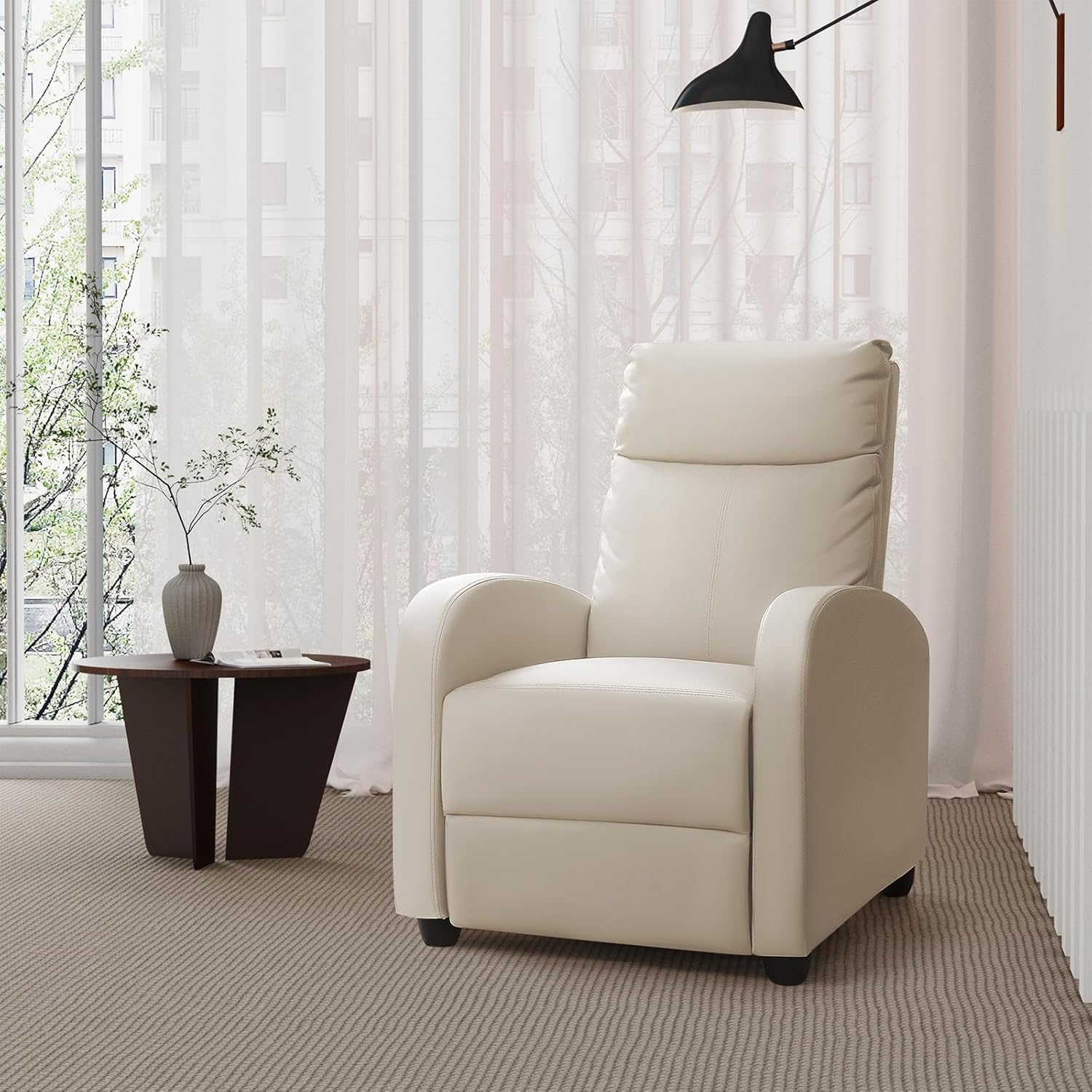 Homall Modern Recliner Chair PU Leather Padded Seat Single Sofa Home Theater