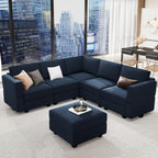 Belffin Velvet Modular Sectional Sofa with Ottoman Sleeper Bed Storage