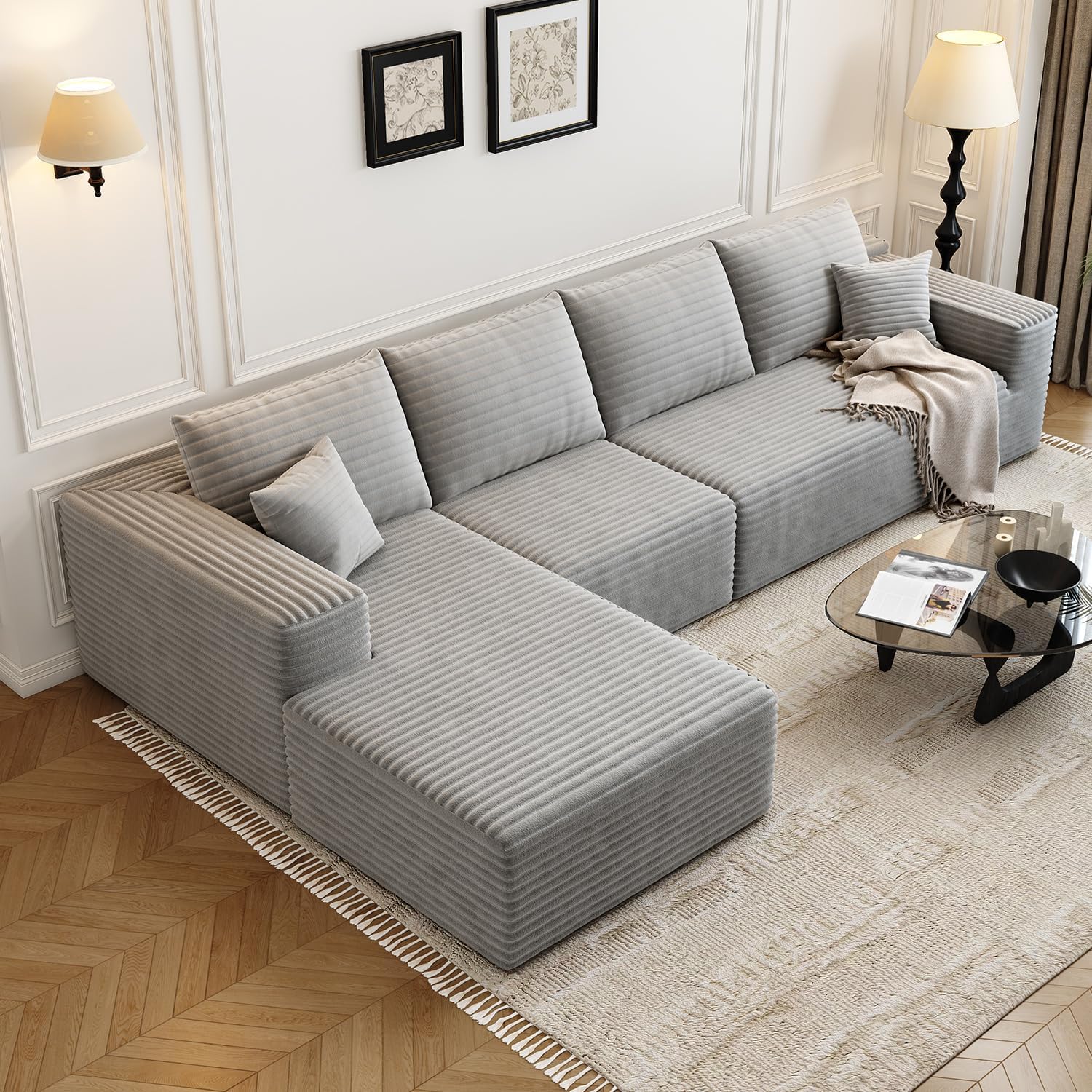 Settab Cloud Modular Sectional Sofa U Shaped Deep Seat Living Room Couch