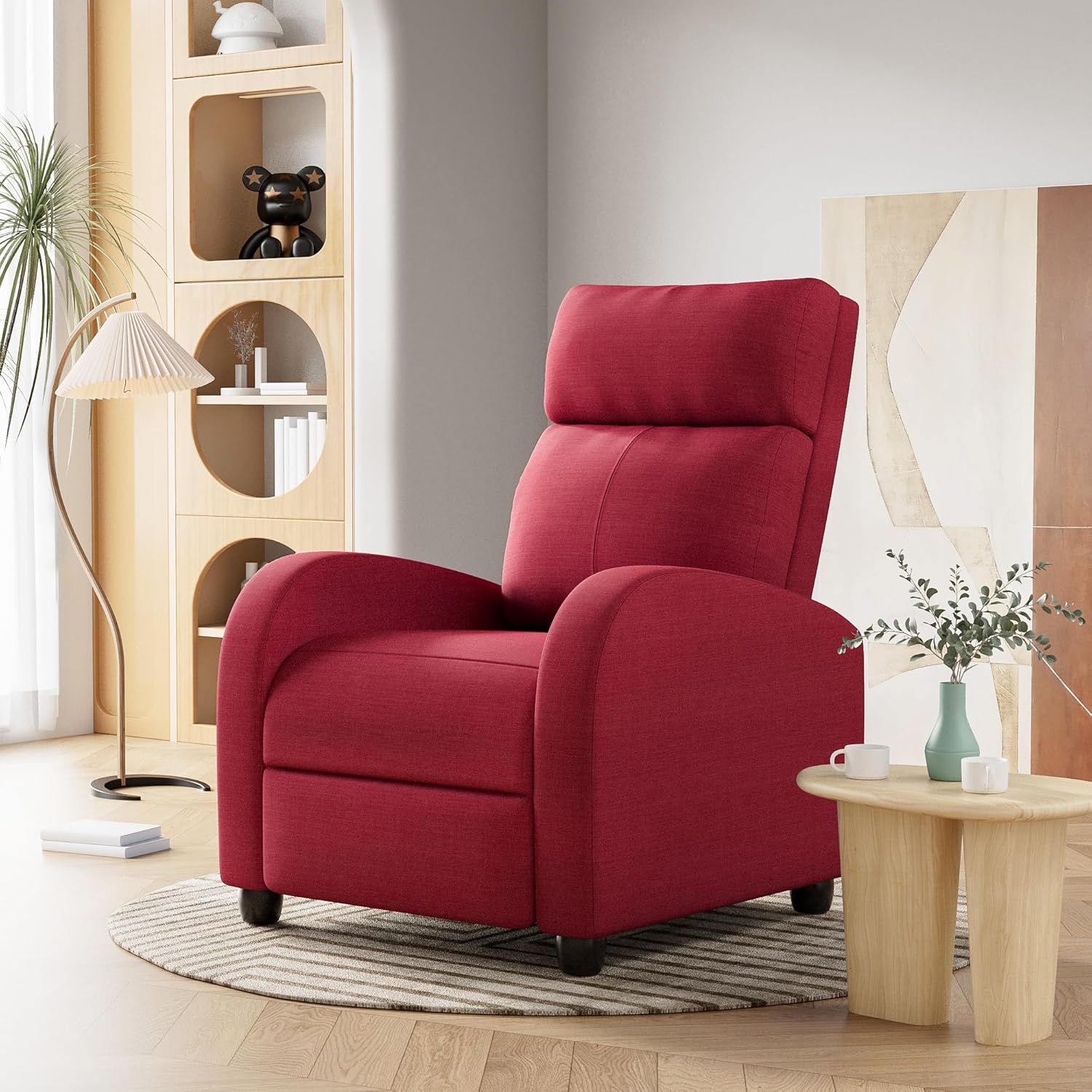 Homall Modern Recliner Chair PU Leather Padded Seat Single Sofa Home Theater