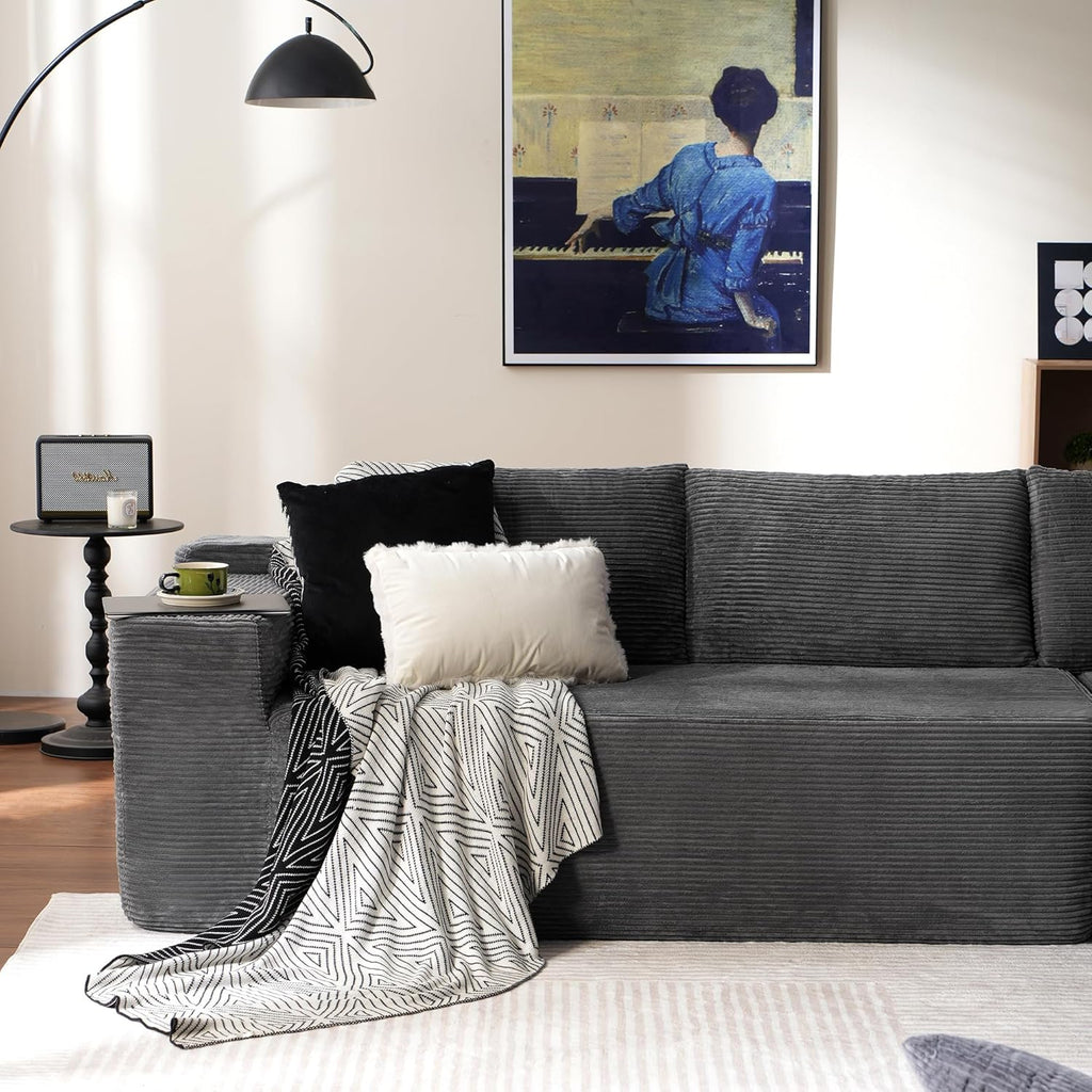 ovios Cloud Sectional Couch with L Shape Chaise Modern Modular Sofa