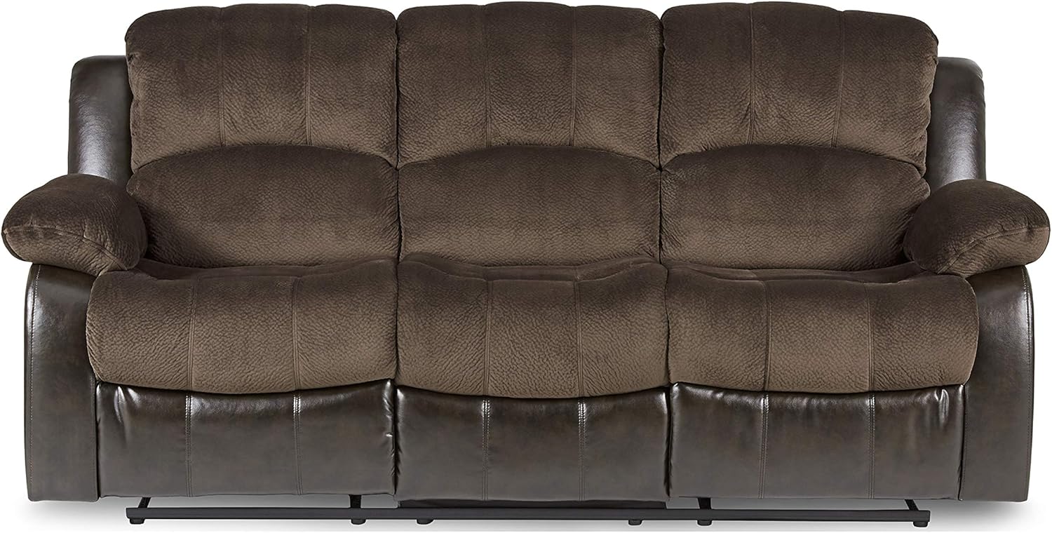 Lexicon Loveseat Recliner Double Sofa Manual Pull Tab Faux Leather Living Room