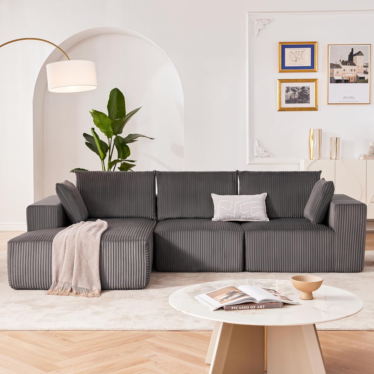 Weture 108" Modular Sectional Sofa Deep Seat Cloud L-Shape Couch with Chaise