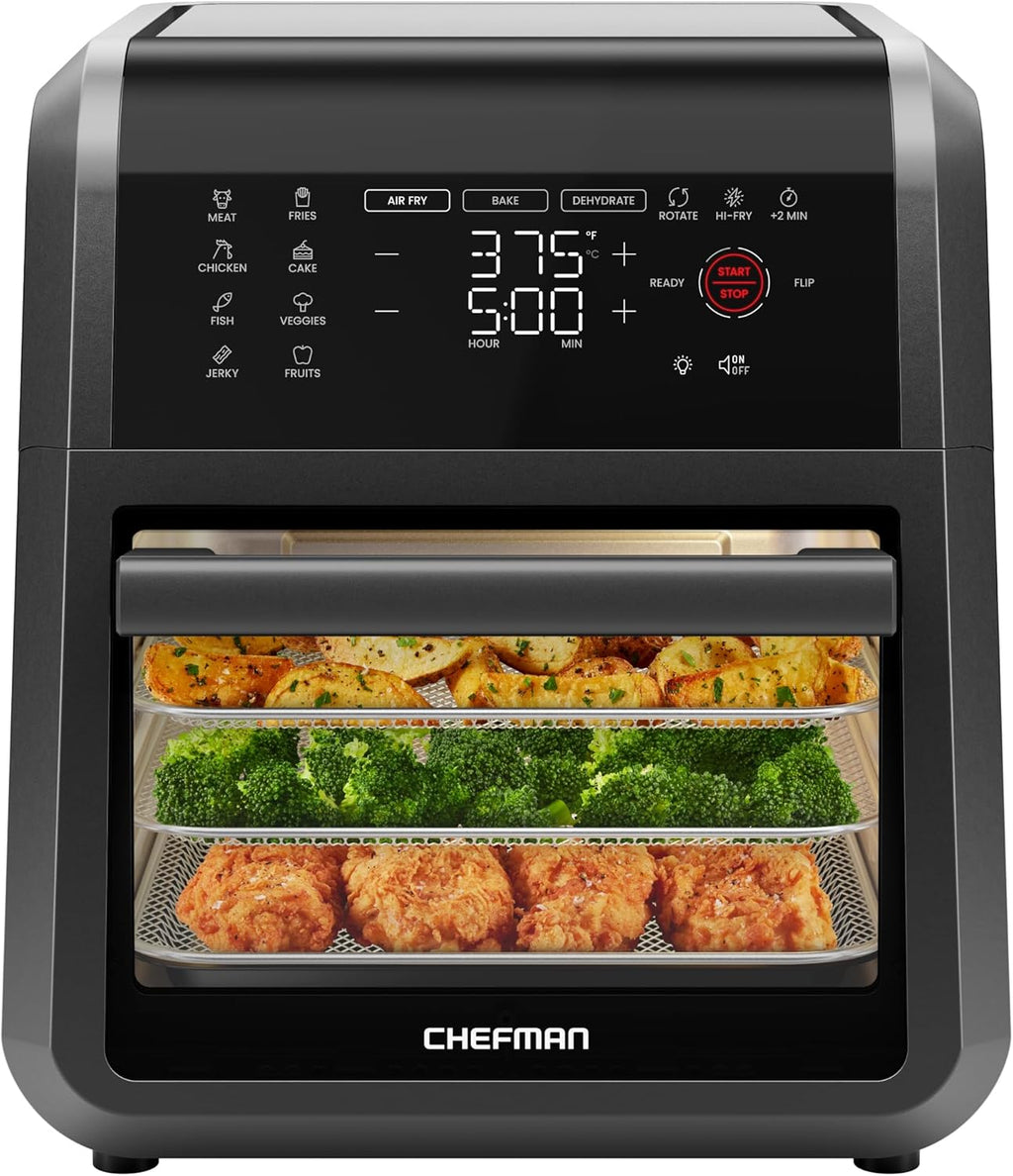 Chefman 12 Quart 6-in-1 Air Fryer Oven Digital Touchscreen 12 Presets Family Size