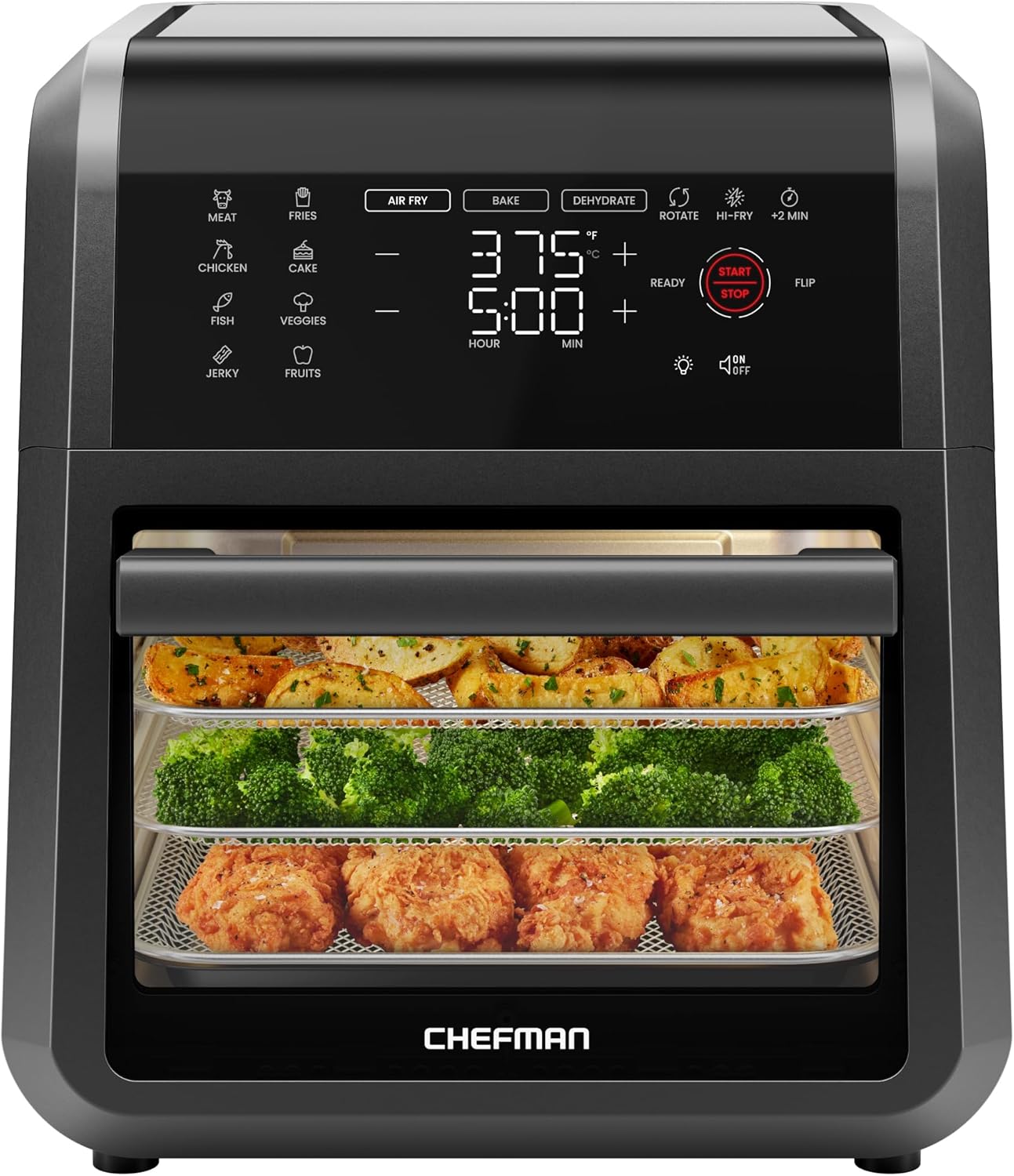 Chefman 12 Quart 6-in-1 Air Fryer Oven Digital Touchscreen 12 Presets Family Size