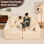 Afuson Boneless Sectional Sofa L Shape Deep Seat Cloud Couch Living Room