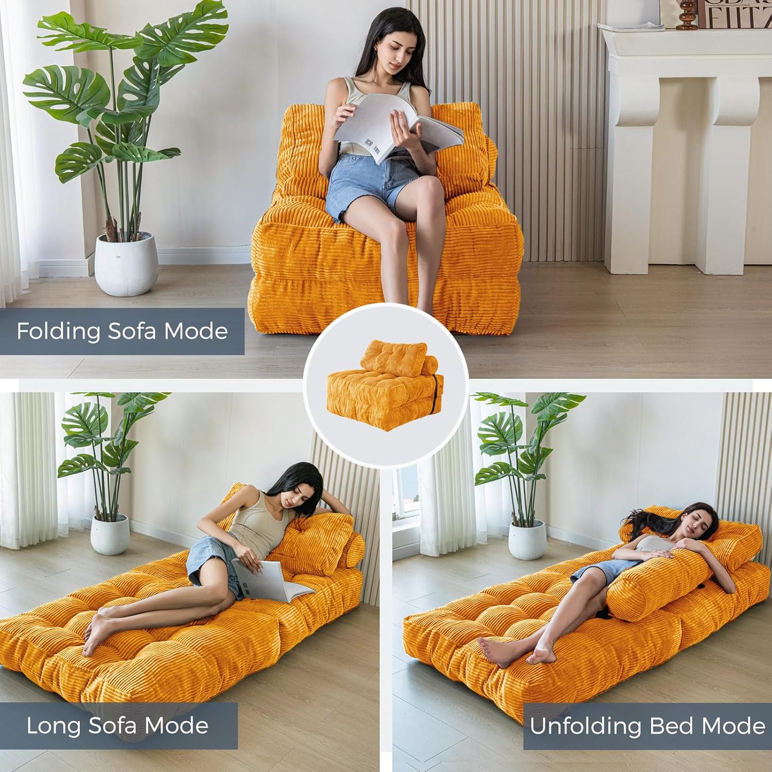 MAXYOYO Folding Sofa Bed Convertible Sleeper Chair with Pillow