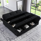 Belffin Velvet Modular Sectional Sofa with Ottoman Sleeper Bed Storage