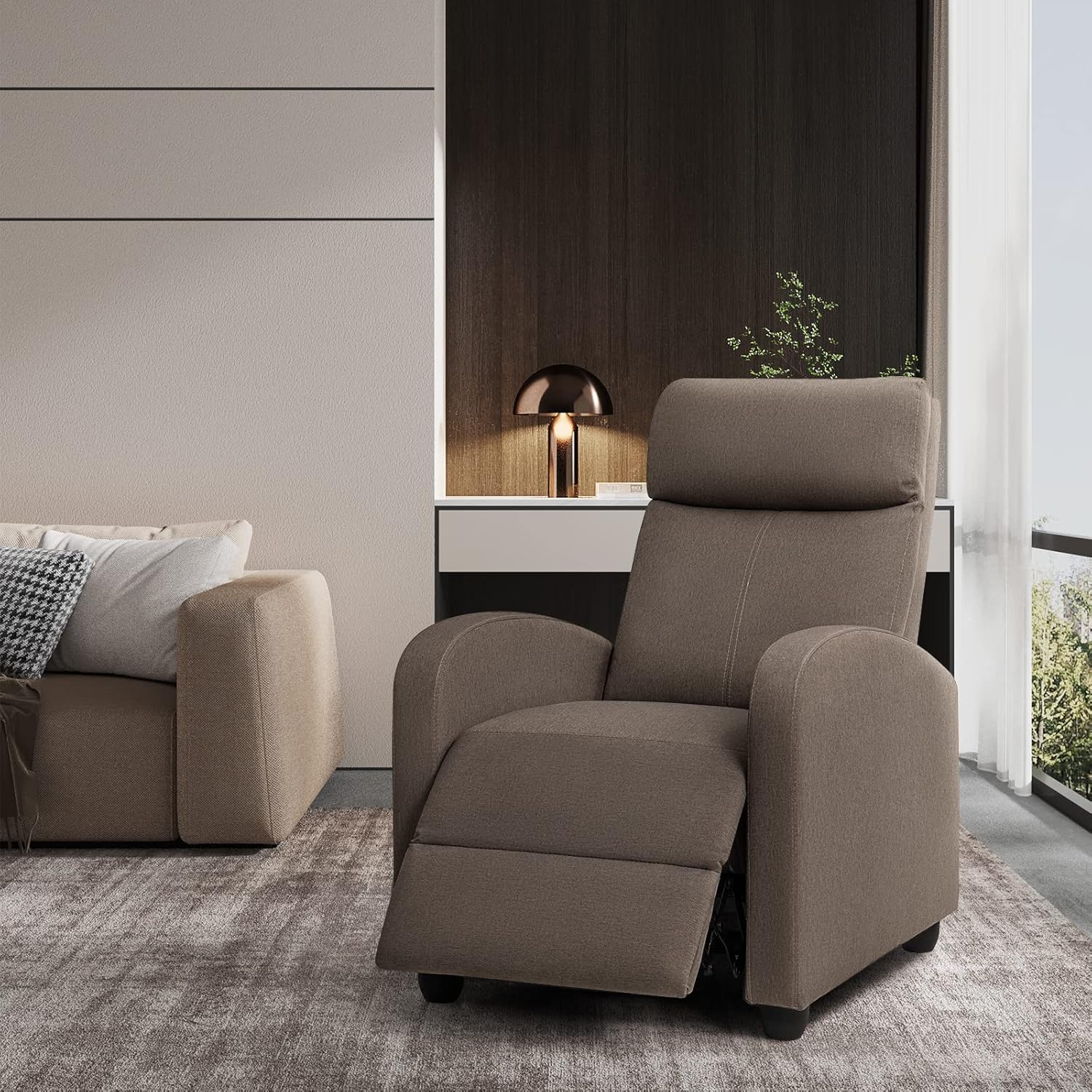 JUMMICO Adjustable Recliner Chair Home Theater Sofa with Thick Cushion