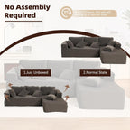 Afuson Boneless Sectional Sofa L Shape Deep Seat Cloud Couch Living Room