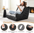 Hobestluk Giant Bean Bag Chair Memory Foam Faux Leather Floor Sofa for Adults