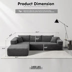 ovios Cloud Sectional Couch with L Shape Chaise Modern Modular Sofa