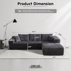 ovios Cloud Sectional Couch with L Shape Chaise Modern Modular Sofa