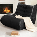 Hobestluk Giant Bean Bag Chair Memory Foam Faux Leather Floor Sofa for Adults