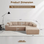 ovios Cloud Sectional Couch with L Shape Chaise Modern Modular Sofa