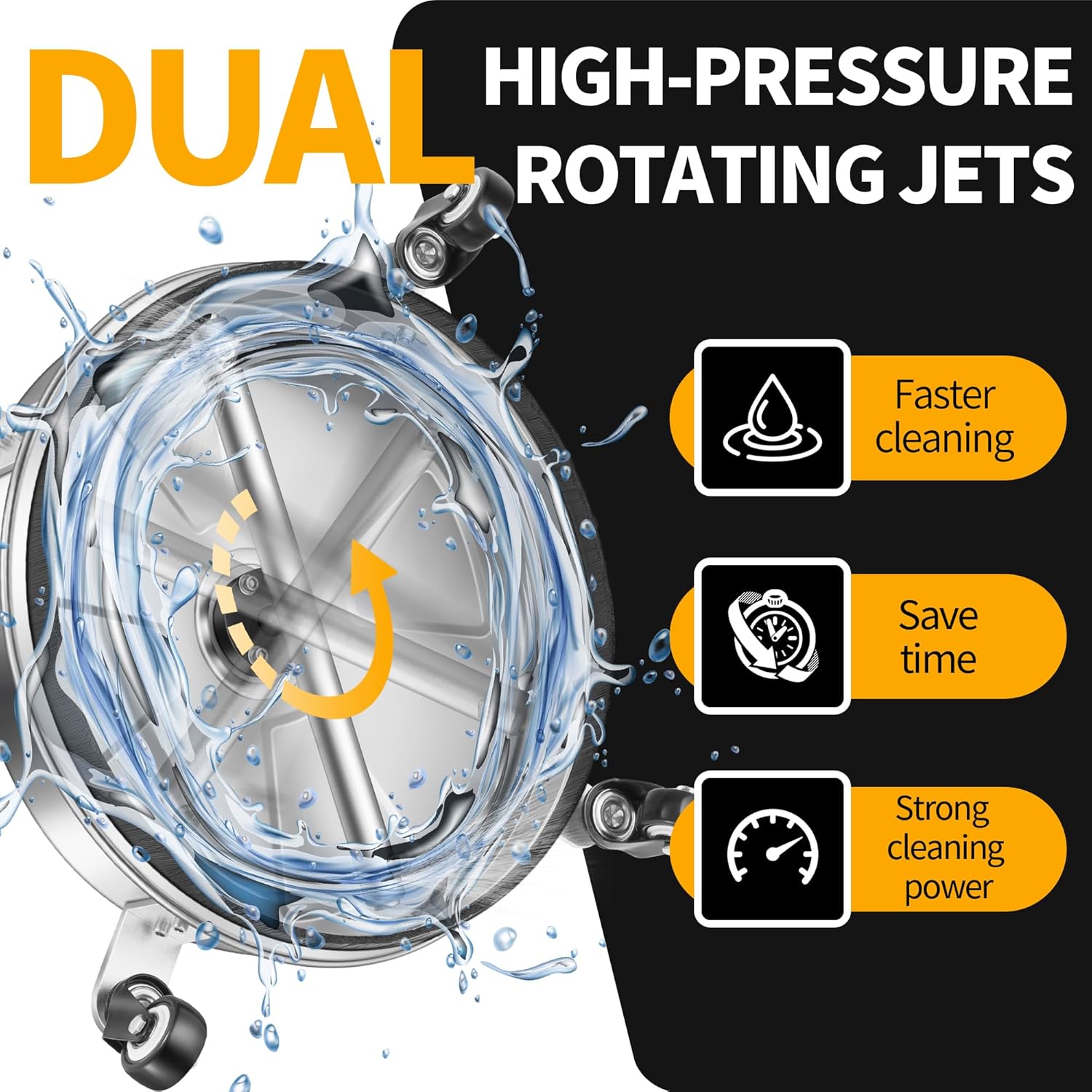 LidoDola 14 Inch Pressure Washer Surface Cleaner with Wheels for Concrete Patio Deck