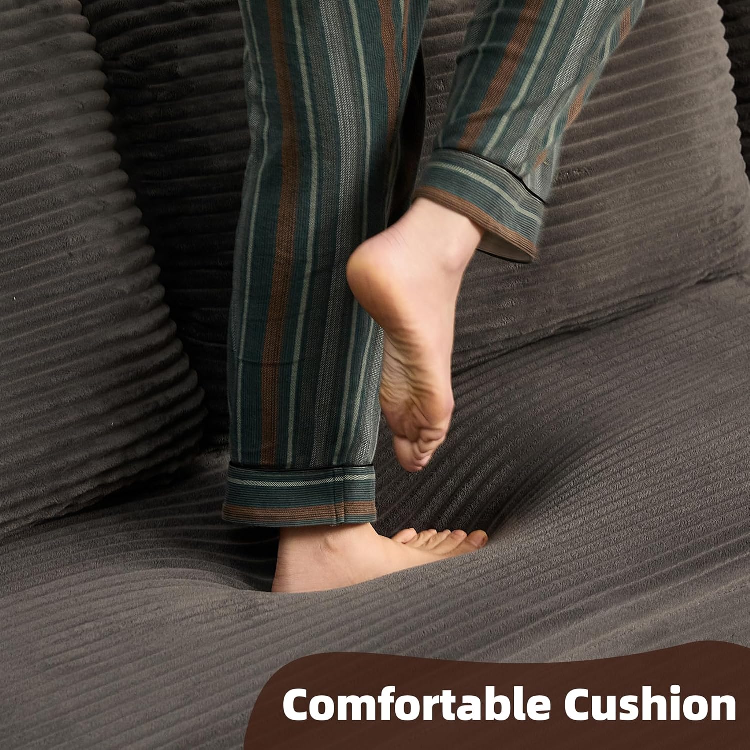 Afuson Boneless Sectional Sofa L Shape Deep Seat Cloud Couch Living Room