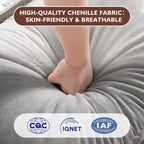 Ihanherry U Shaped Modular Cloud Sofa 5 Seat Chenille Sectional with Ottoman
