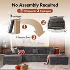 ovios Cloud Sectional Couch with L Shape Chaise Modern Modular Sofa