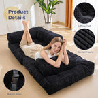 MAXYOYO L Shaped Folding Sofa Bed Convertible Sleeper with Pillow Armrest