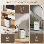 Wellsle 50 Pint Dehumidifier for Home Basement Bedroom Quiet Smart Auto Drain Hose