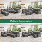 HONBAY Modular Sectional Sleeper Sofa L Shaped Couch with Pull Out Bed