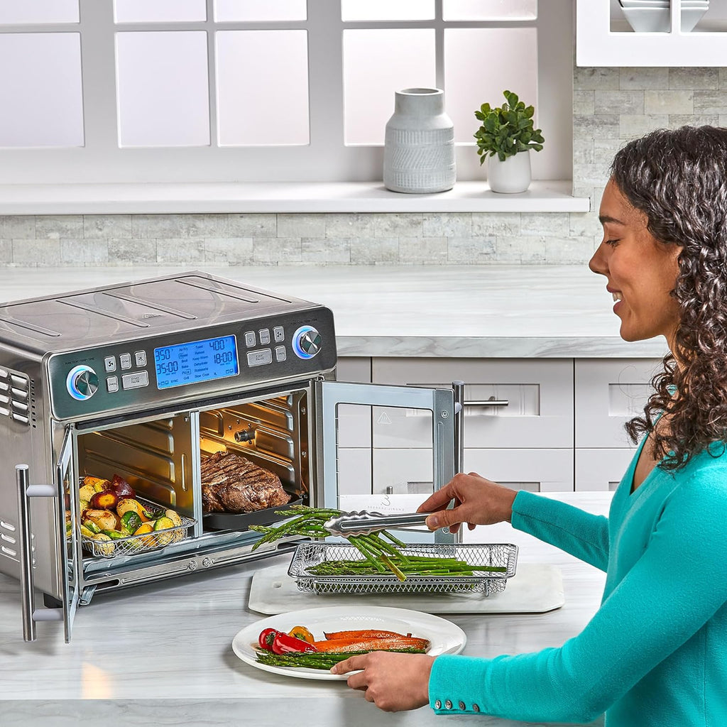 Emeril Lagasse Dual Zone 360 Air Fryer Oven 25 QT Extra Large French Door Cook Two Foods
