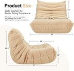 Hobestluk Giant Bean Bag Chair Memory Foam Faux Fur Sofa for Living Room