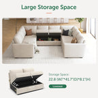 HONBAY Modular Sectional Sleeper Sofa L Shaped Couch with Pull Out Bed