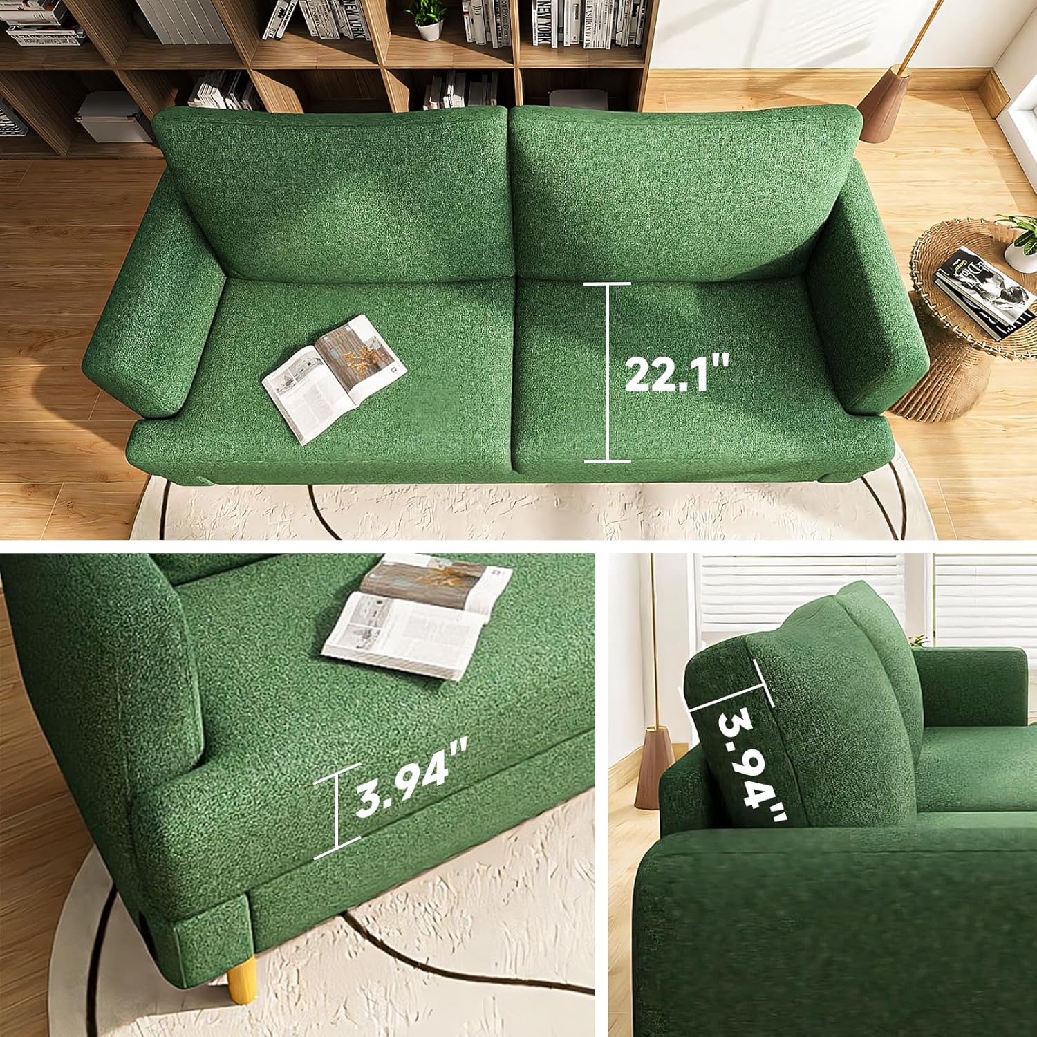 Loveseat Sofa Couch USB Ports 2 Seater Deep Seating Small Couch