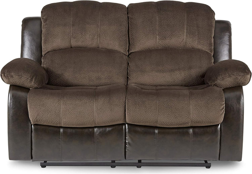 Lexicon Loveseat Recliner Double Sofa Manual Pull Tab Faux Leather Living Room