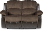 Lexicon Loveseat Recliner Double Sofa Manual Pull Tab Faux Leather Living Room