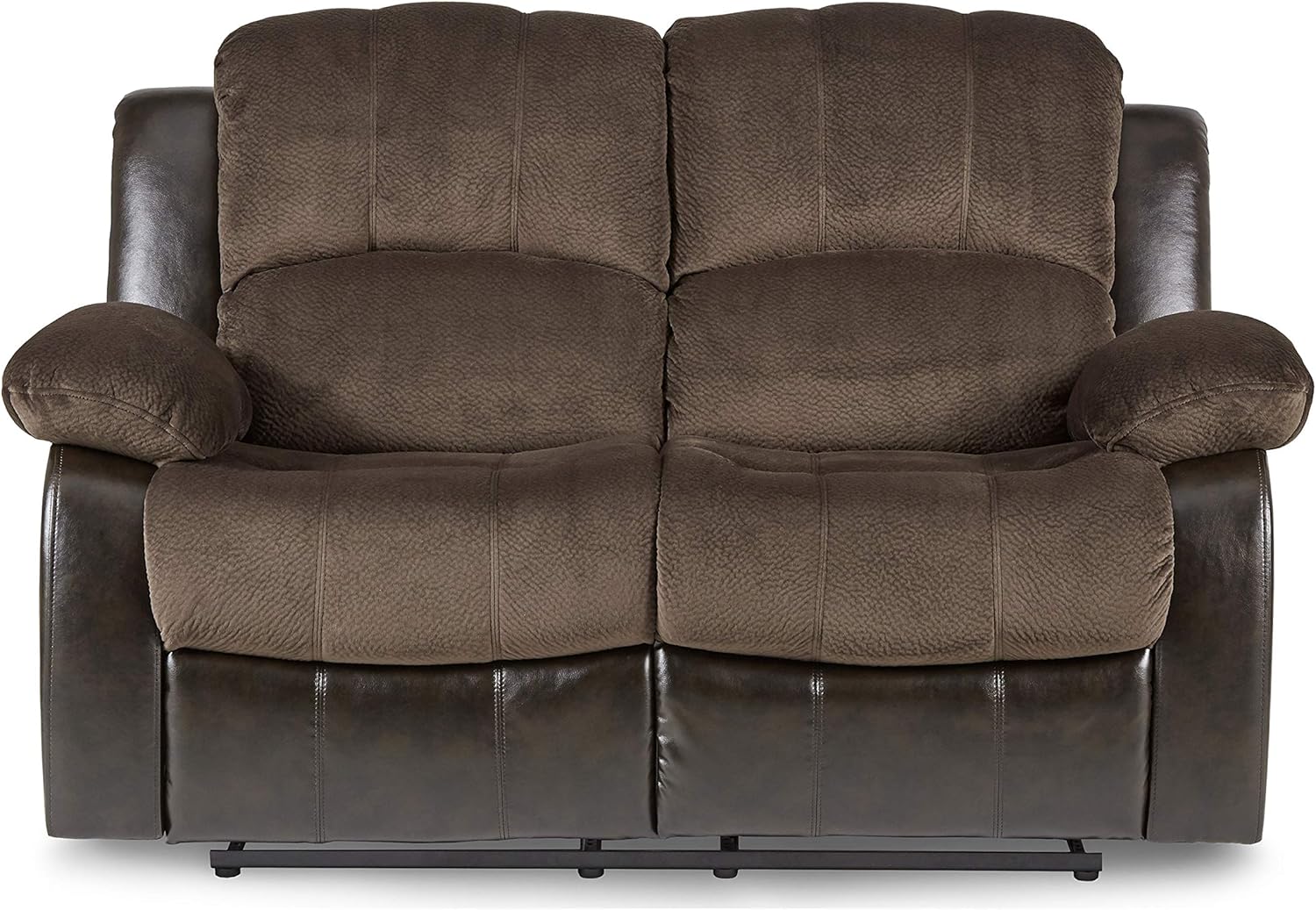 Lexicon Loveseat Recliner Double Sofa Manual Pull Tab Faux Leather Living Room
