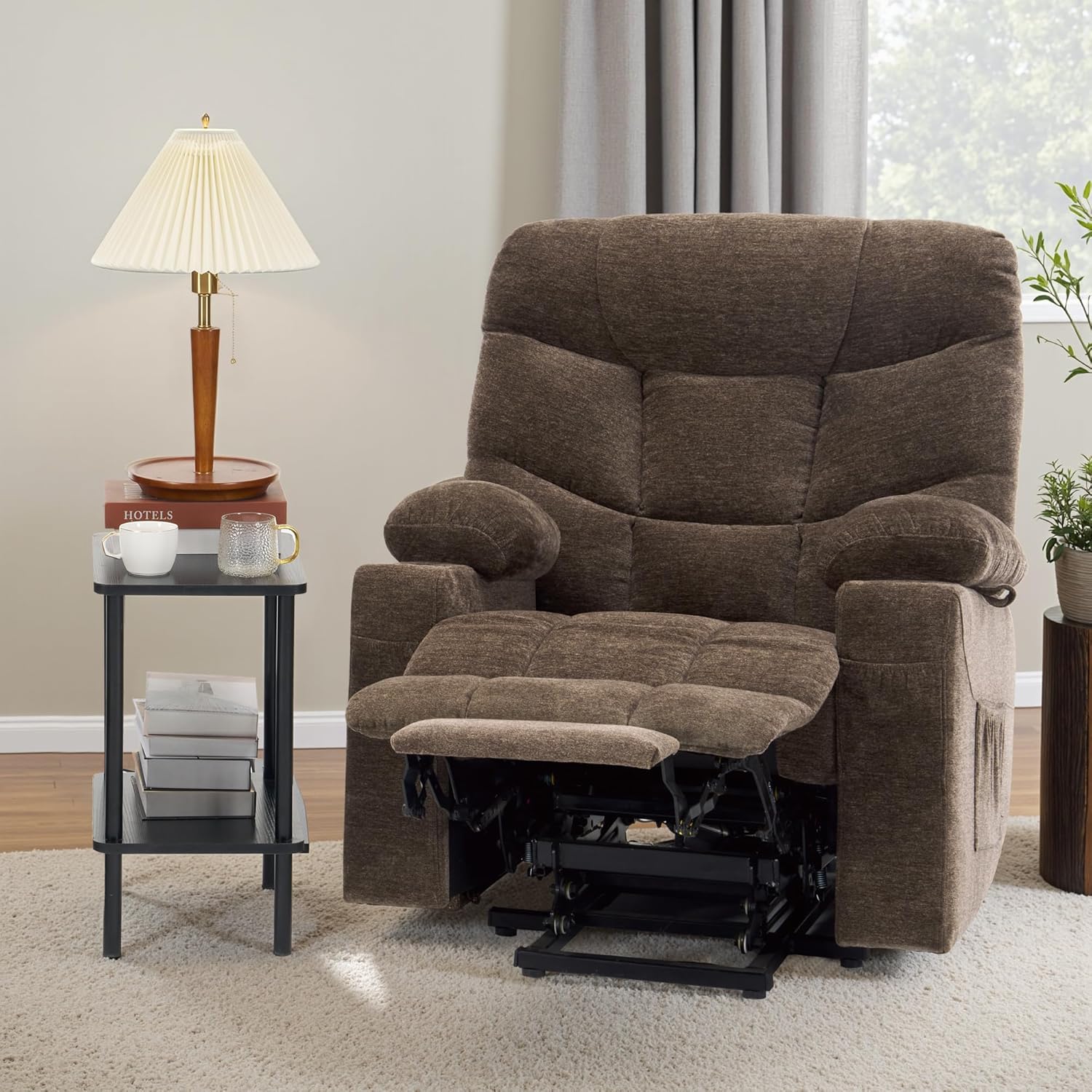 MCombo Power Lift Recliner Chair for Elderly with Extended Footrest Fabric
