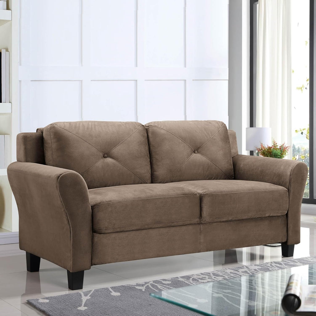 Lifestyle Harrington Sofa Upholstered Microfiber Fabric Curved Arm Couch