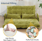 MAXYOYO Adjustable Floor Sofa Bed with Armrest Double Black Foldable Sleeper