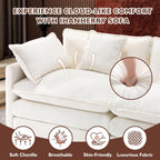 Ihanherry U Shaped Modular Cloud Sofa 5 Seat Chenille Sectional with Ottoman