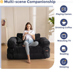 MAXYOYO L Shaped Folding Sofa Bed Convertible Sleeper with Pillow Armrest