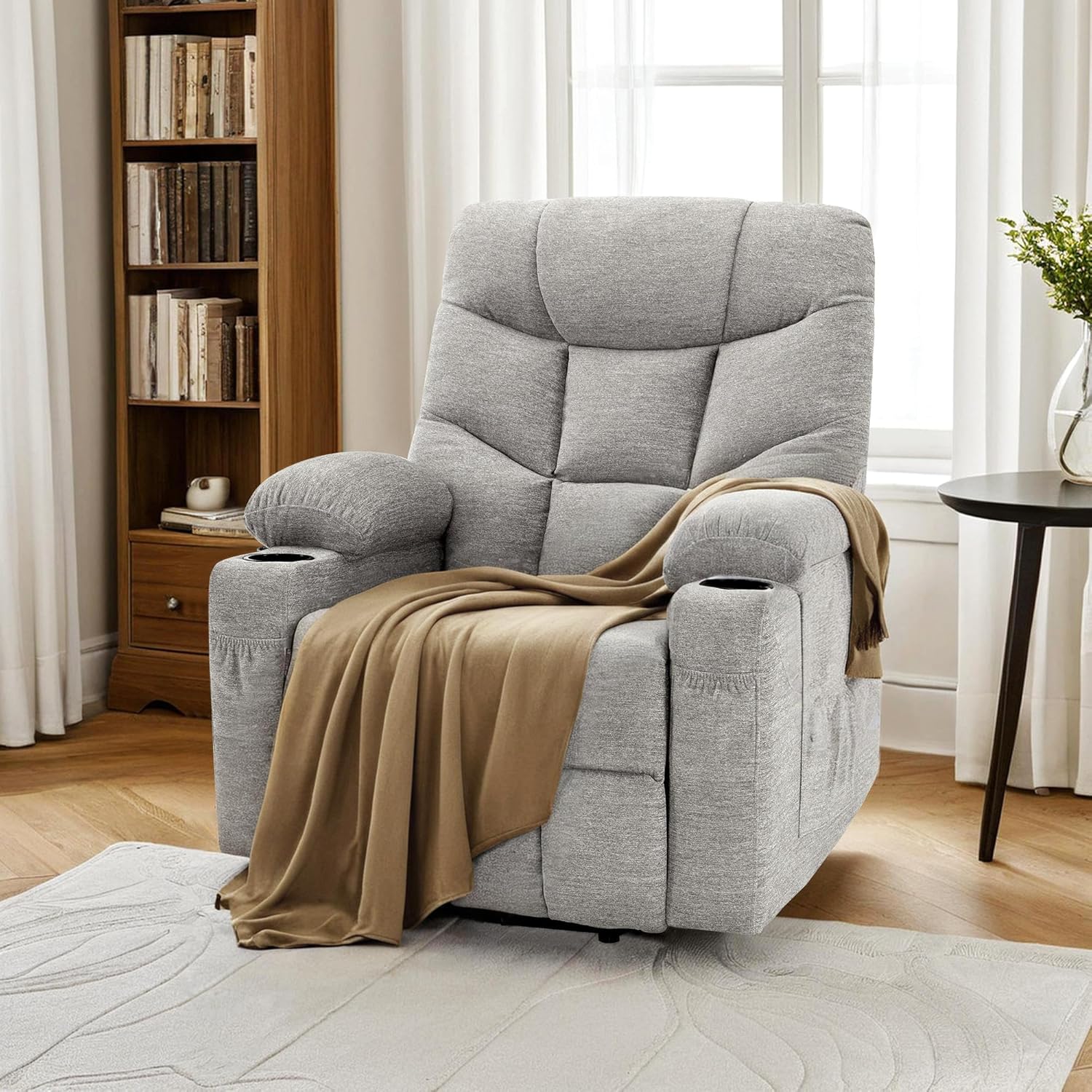MCombo Power Lift Recliner Chair for Elderly with Extended Footrest Fabric